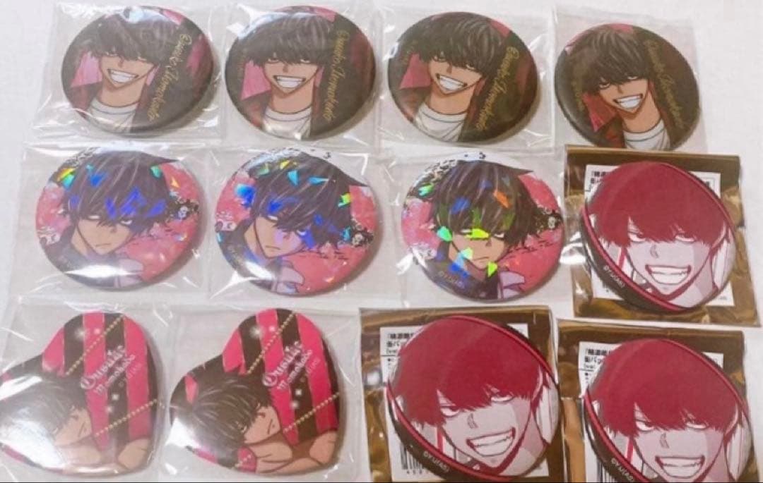 桃源暗鬼 桃角桜介 ホログラム缶バッジ メタリック缶バッジ ハート缶バッジ