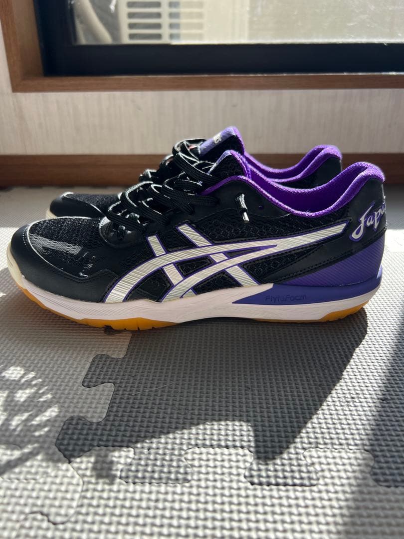 27cm asics バレーボールシューズ 黒/紫 ローテジャパンライトFF
