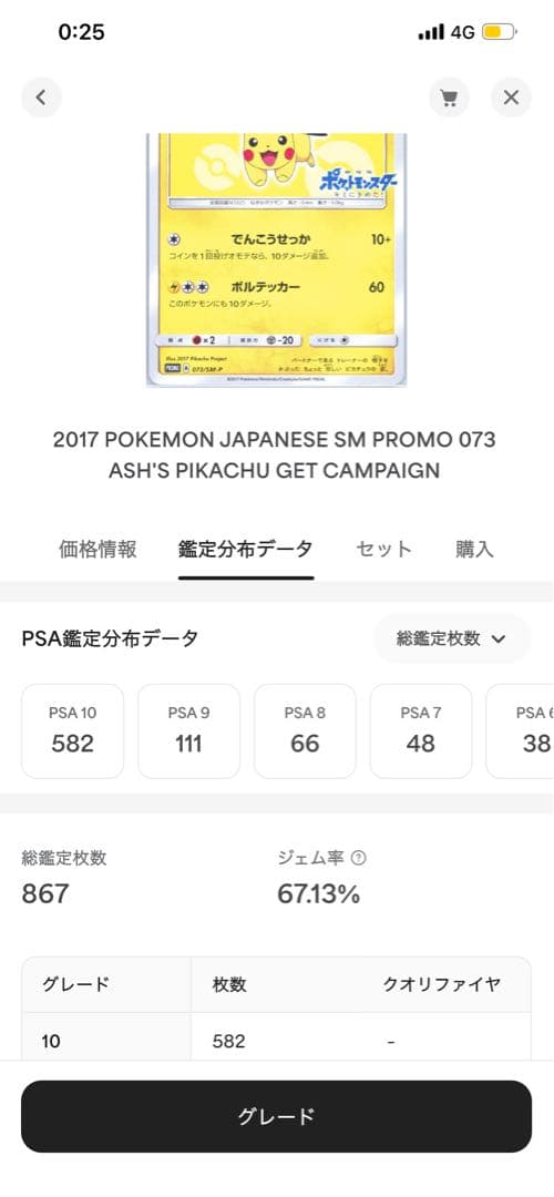 サトシのピカチュウ プロモ ポケモンカード 日本語版