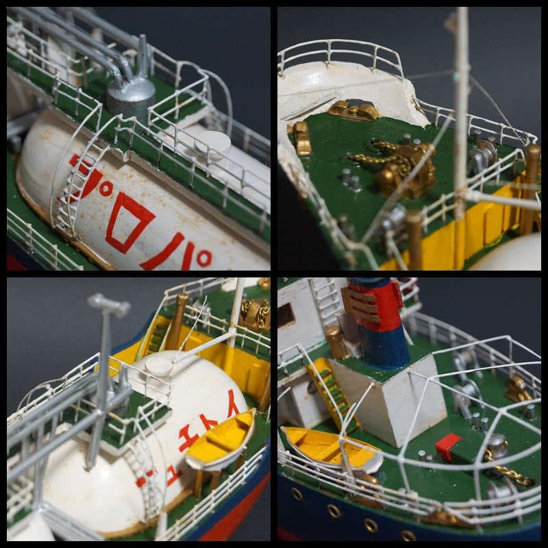 木製漆塗り 伊藤忠プロパン(イトチュー)LPG液化石油ガスタンカー模型プロパン船