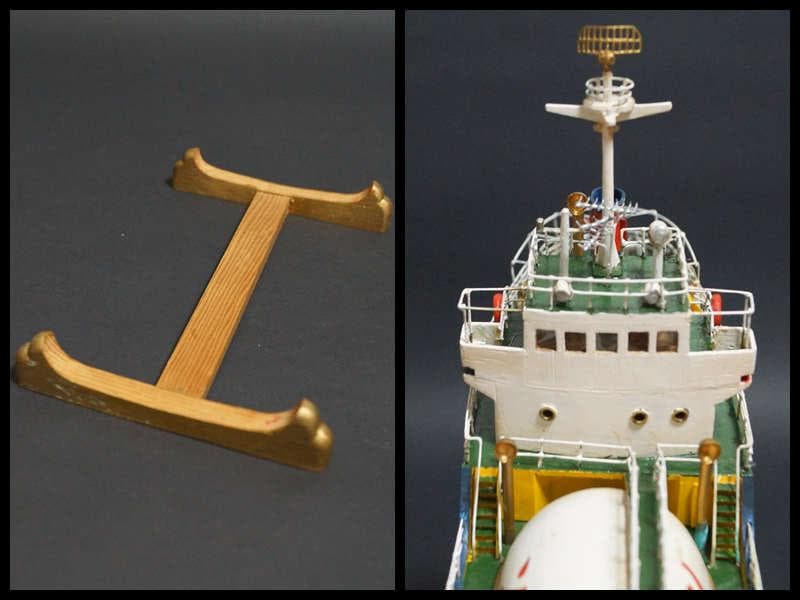 木製漆塗り 伊藤忠プロパン(イトチュー)LPG液化石油ガスタンカー模型プロパン船