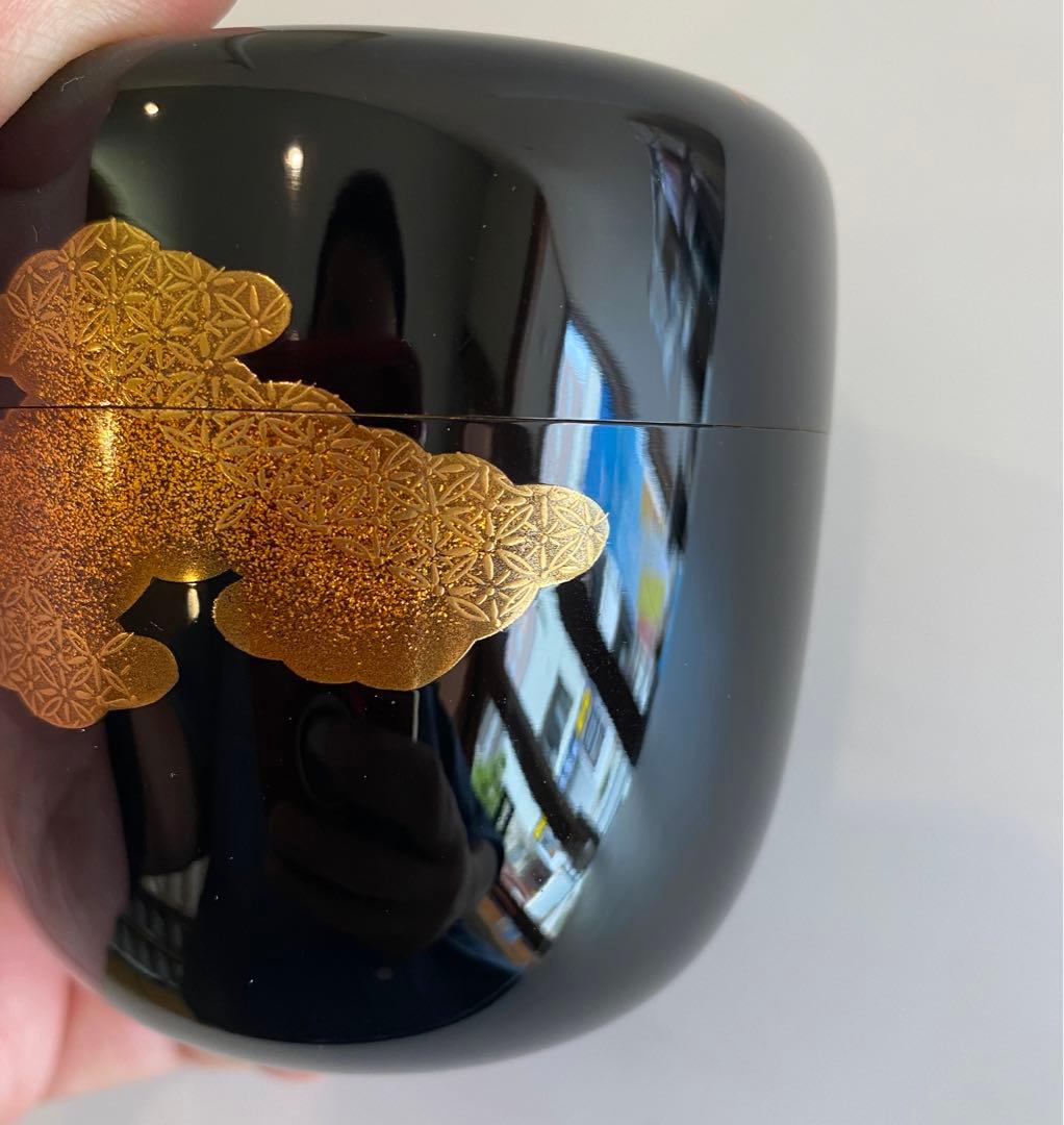 輪島塗　富士に雲蒔絵大棗　誠志作　茶道具