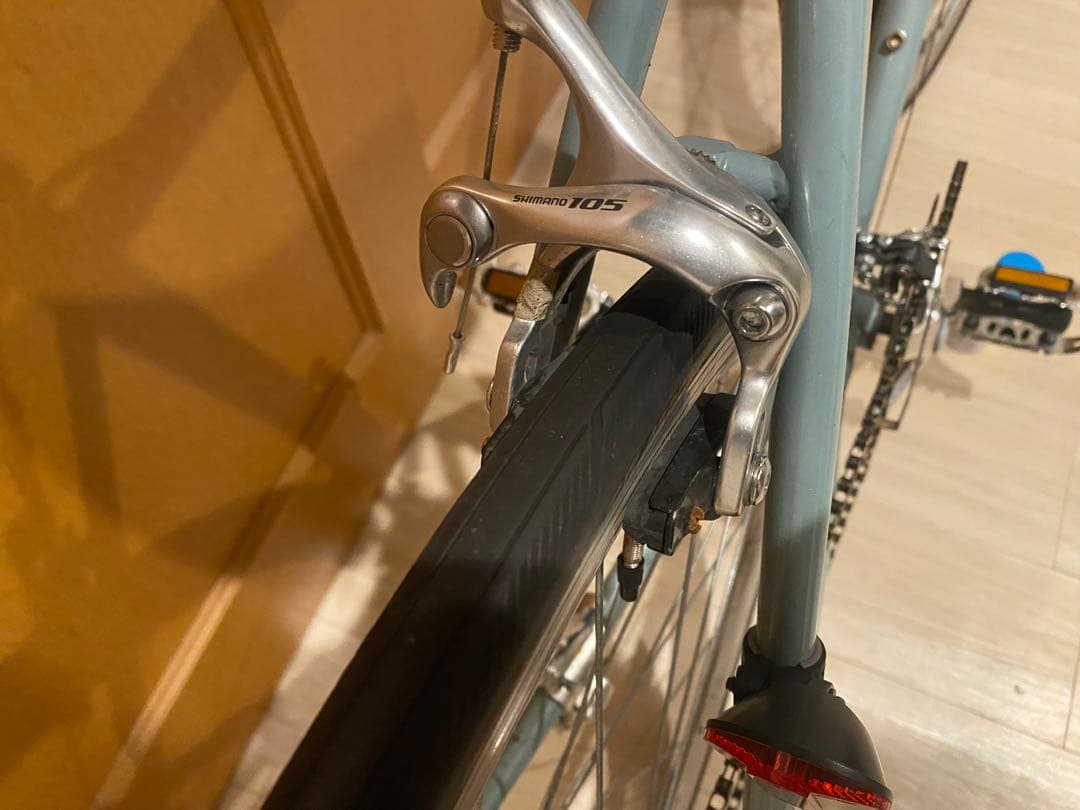 箱代込み、クロスバイク 水色 クロモリフレーム