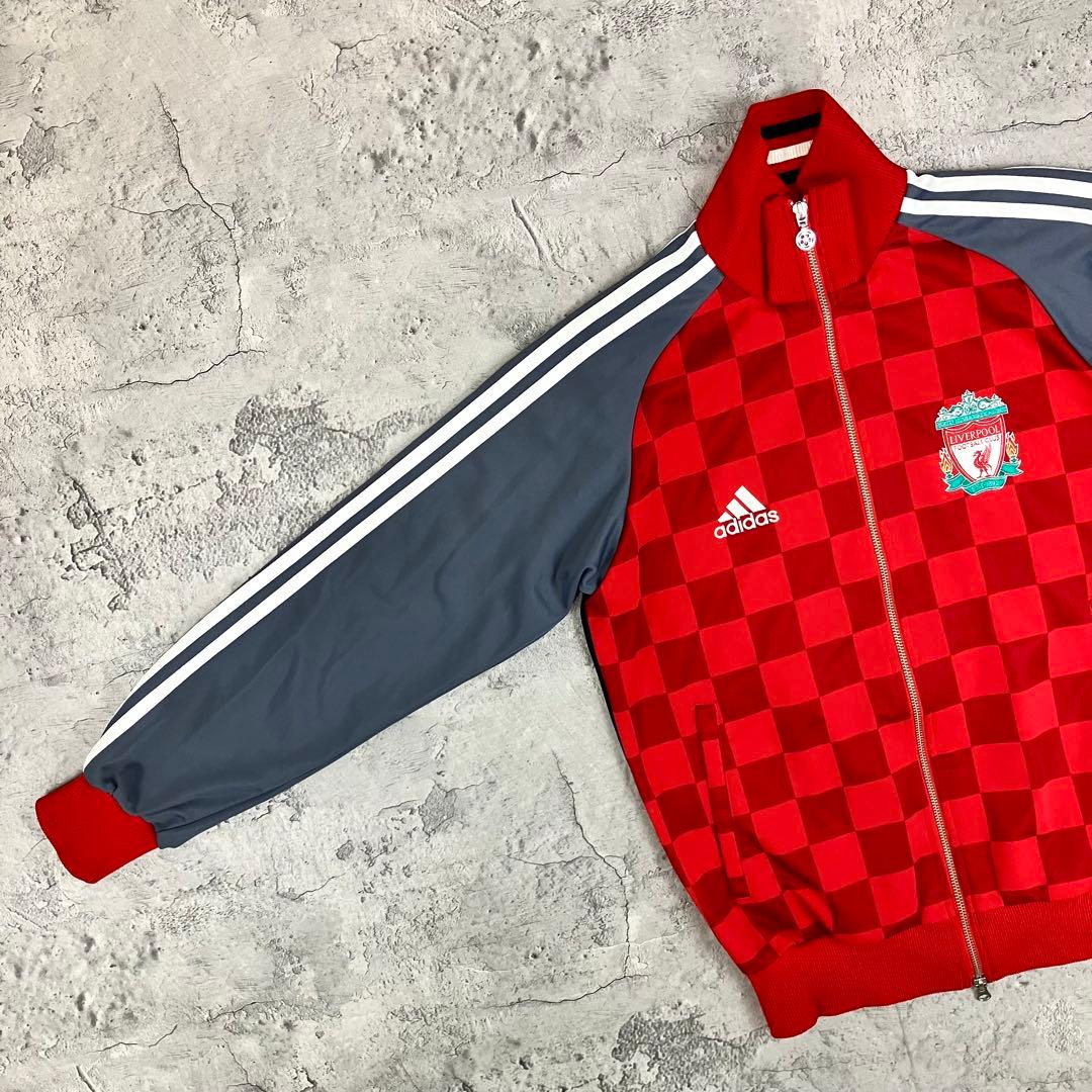 adidas リヴァプールFC トラックジャケット 日本製 古着 刺繍 赤 L