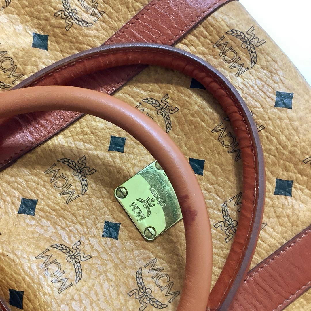 MCM エムシーエム ヴィンテージ ヴィセトス レザー ボストンバッグ