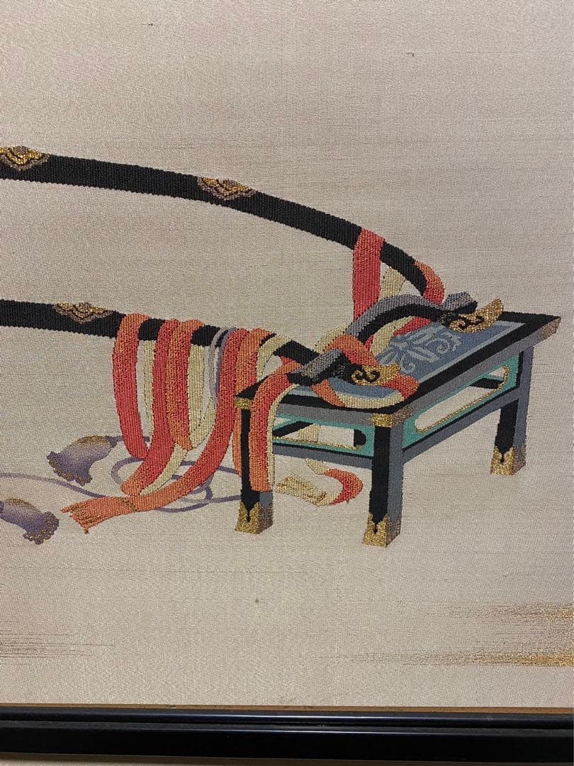 高級絹織屏風 特注 仕切 パーテーション 年代物 時代物 旧家引取品