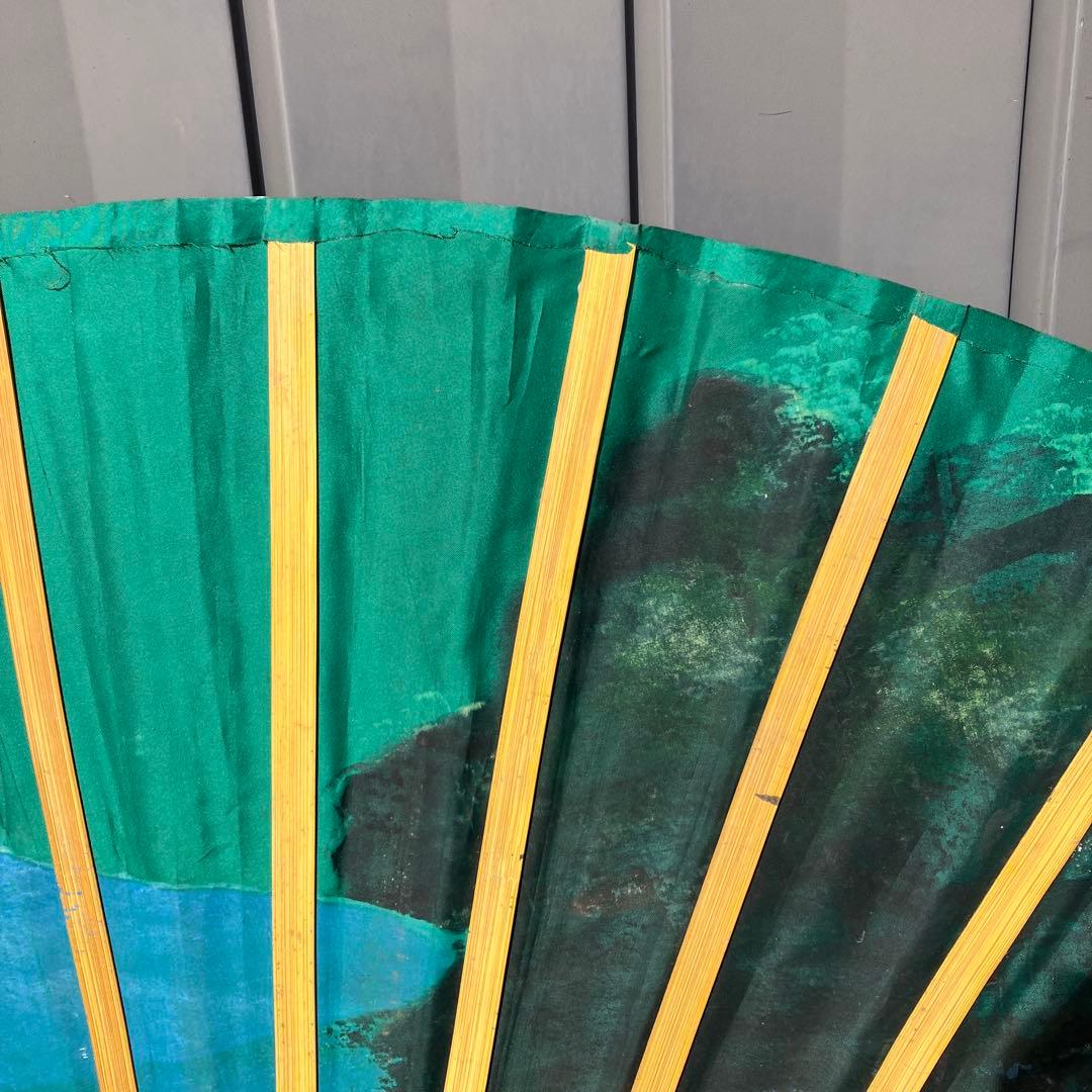 扇 飾り扇子 巨大扇子 壁掛け インテリア 飾り扇 風景画 レトロ 絵画