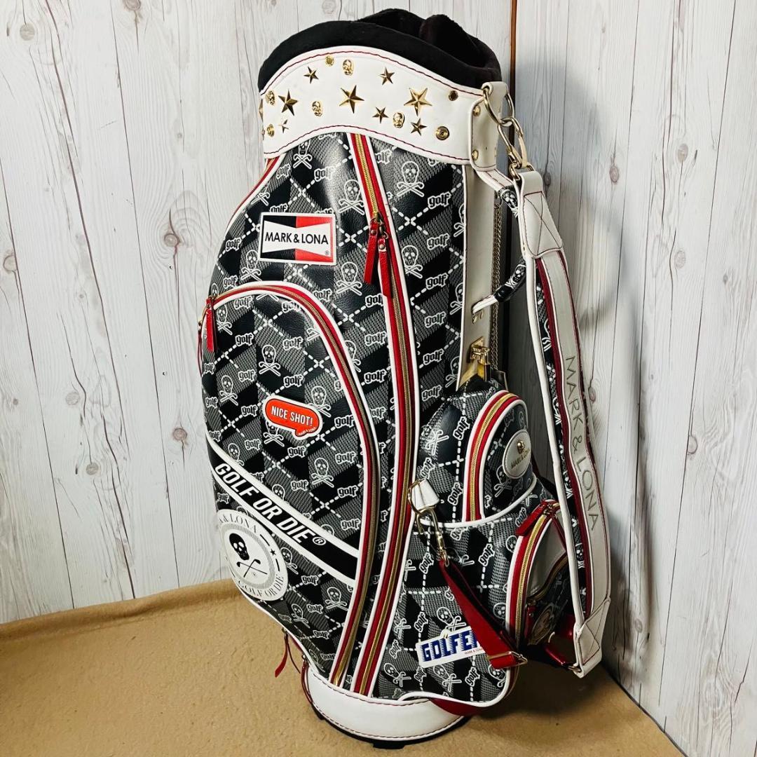 希少 MARK&LONA キャディバッグ Skull&Kilt 7分割 スカル柄