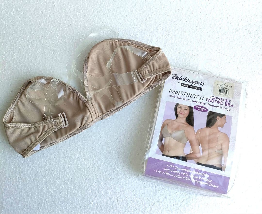 バレエ ブラジャー カップ付き 透明ストラップ 大人 XS