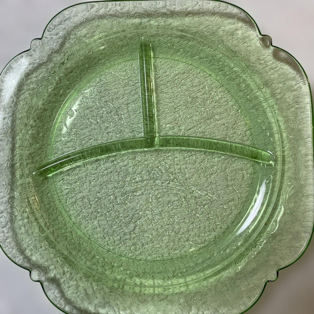 ビンテージ　フェデラル(検)　3コンパートメント　デプレッショングラス ２