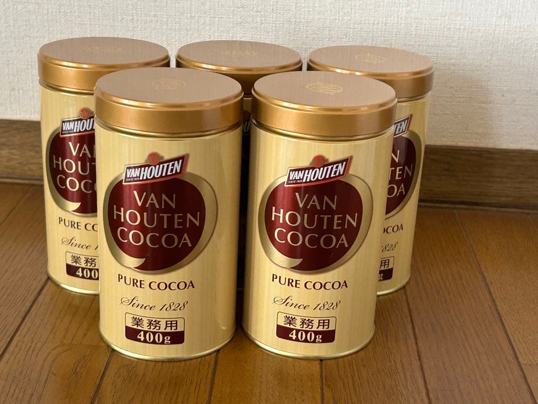バンホーテンピュアココア　カカオ100％新品未開封400g×5缶セット