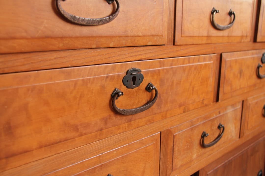 収納棚　チェスト　和箪笥　木製　ナチュラル　和家具　古道具　古家具　アンティーク