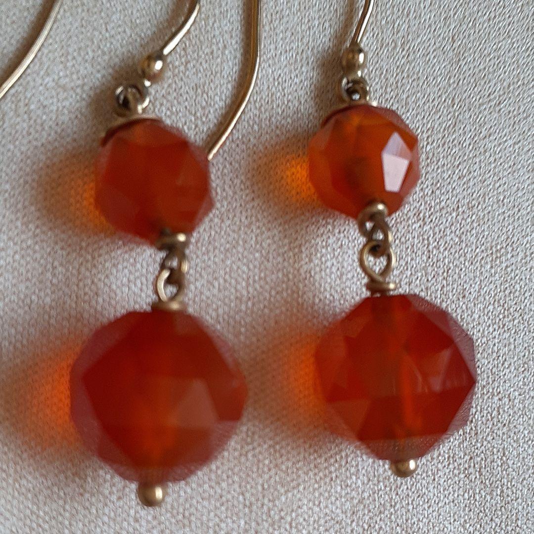 K9コーネリアンドロップピアス