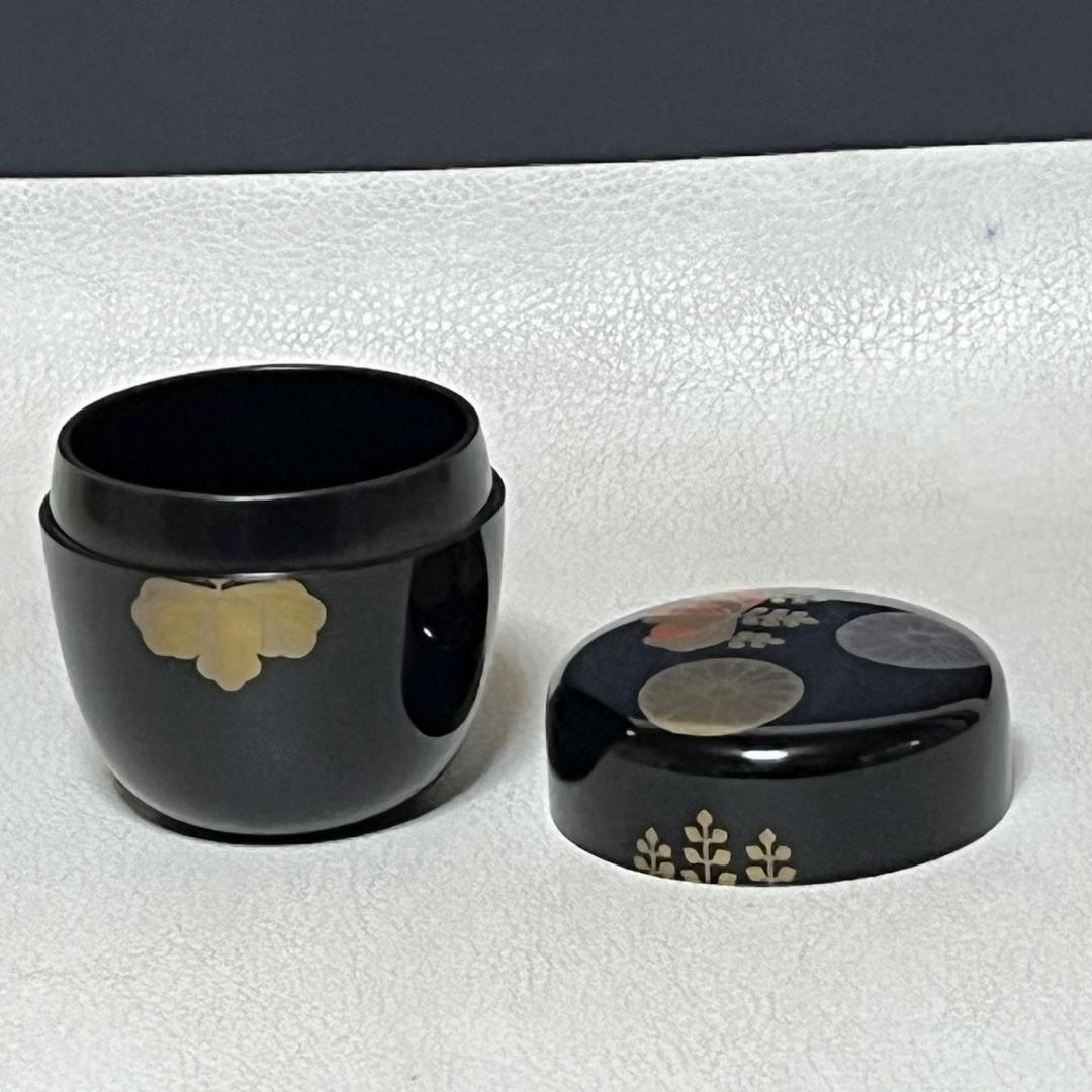 蒔絵 棗 塗師 嘉祥 菊桐 中棗 共箱 木製 漆塗 茶器 茶道具 k2980