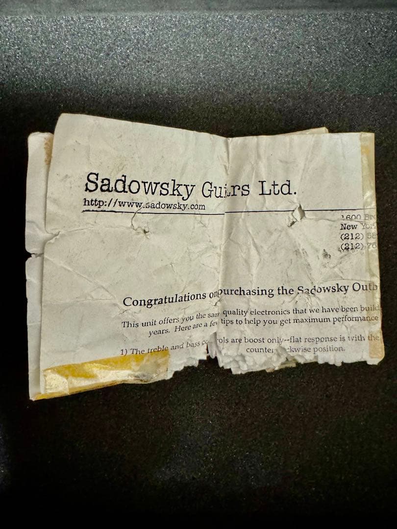 値下げ交渉可／Sadowsky プリアンプ／アウトボードプリアンプ／箱付き