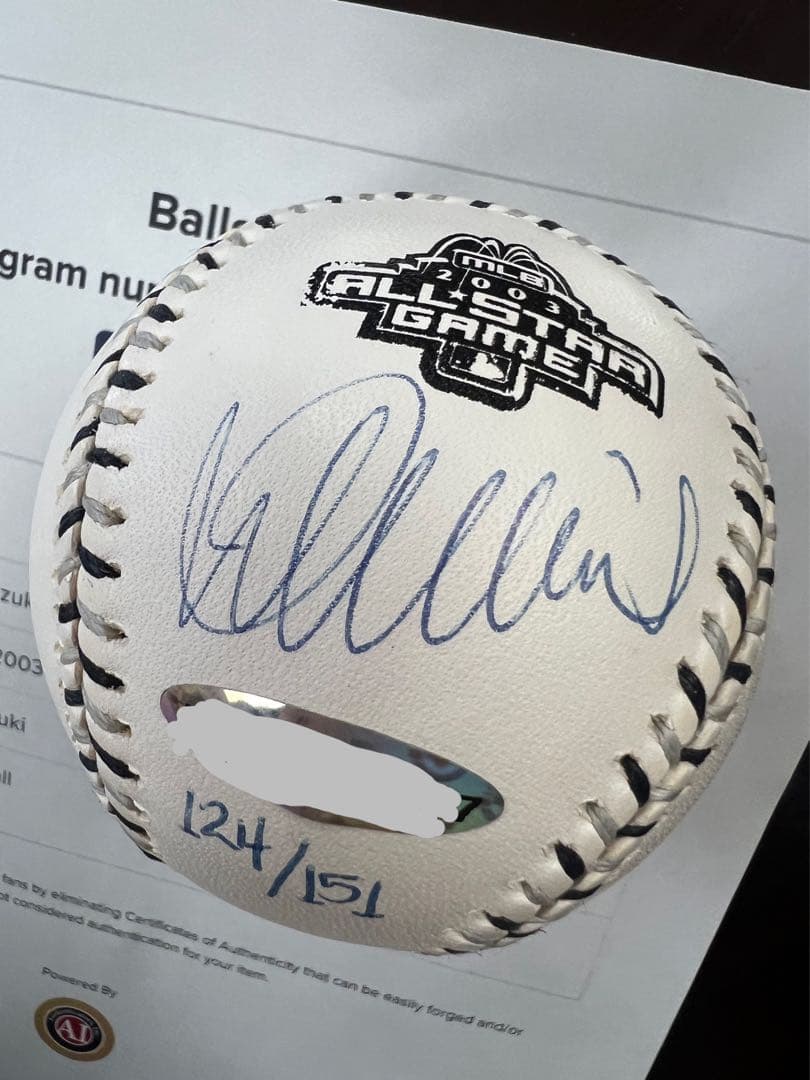 祝MLB殿堂入り！イチロー 直筆サインボール 2003オールスター限定