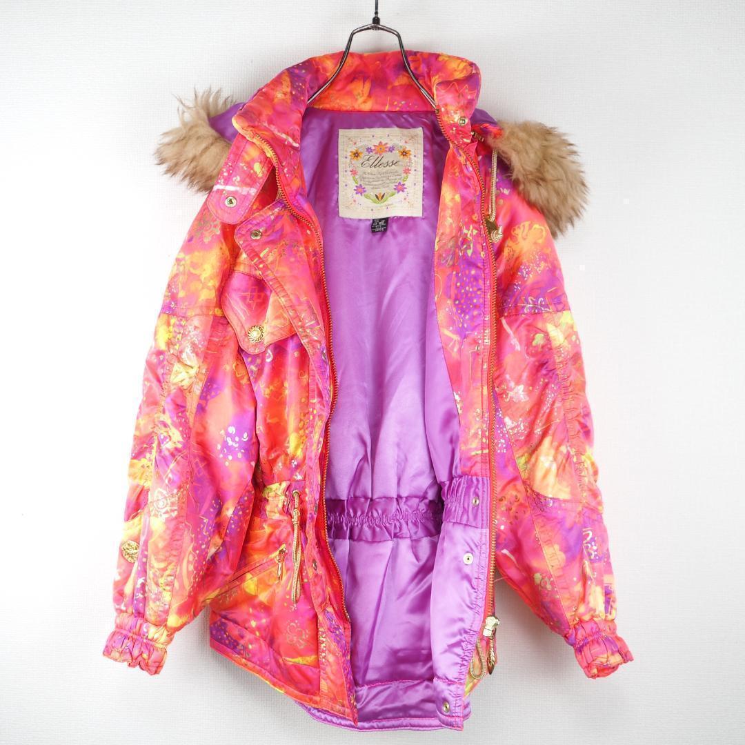 G5388*ellesse エレッセ☆総柄☆中綿☆ジャケット☆スノボウェア☆S