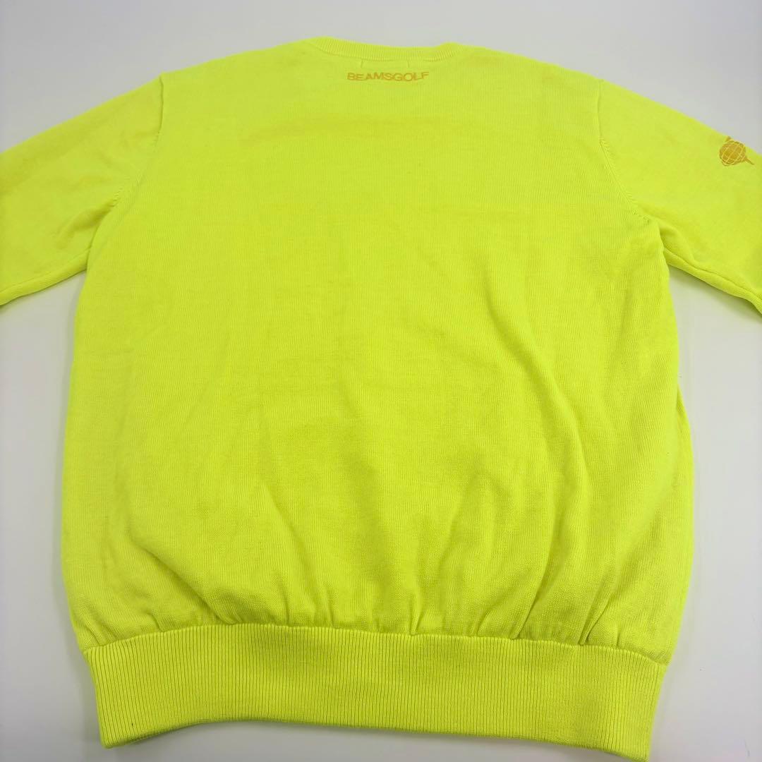 美品　BEAMS GOLF ニットジャケット XL ネオンカラー 735 防寒