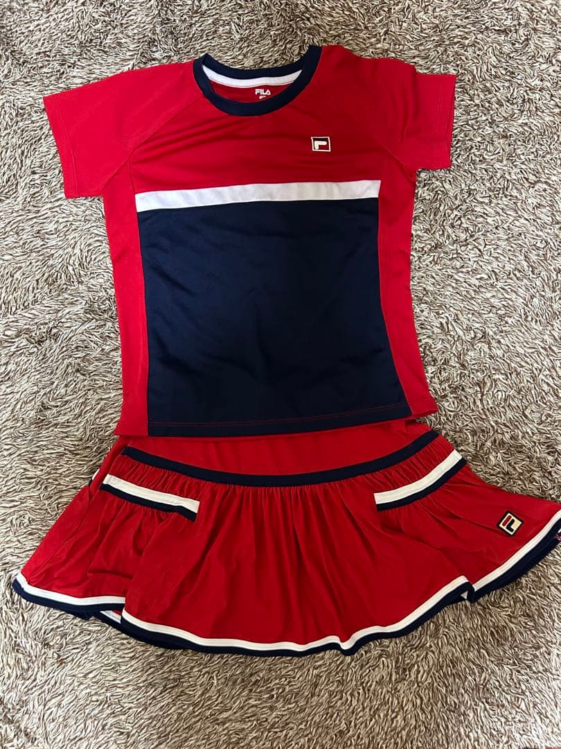 FILA テニスウェアセット 長袖シャツ Tシャツ スカート