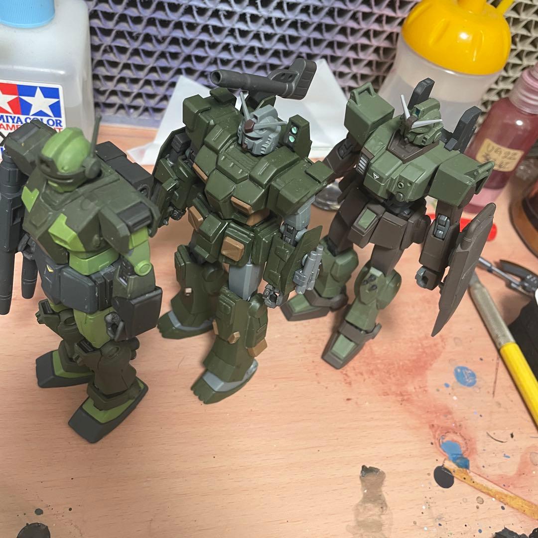 Hg ガンダム　ジム　(3体セット)塗装込み
