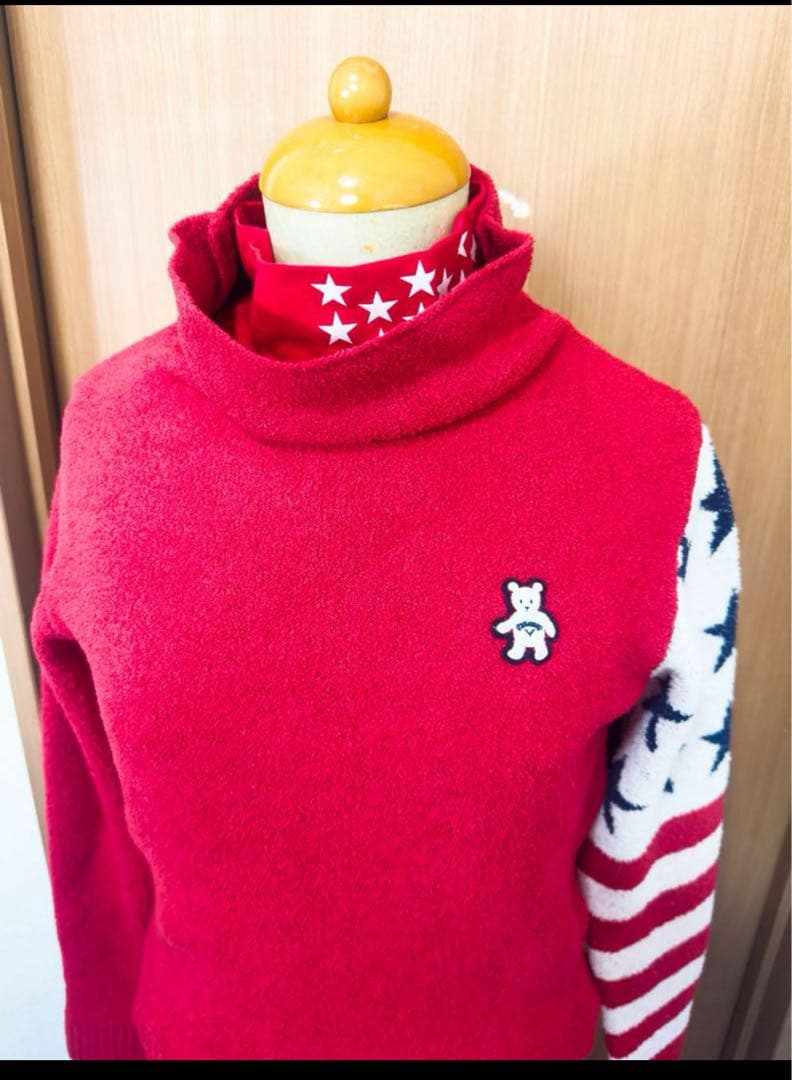 ３点お得セット【新品】キャロウェイ フリース セーター 赤 ハイネック 防寒