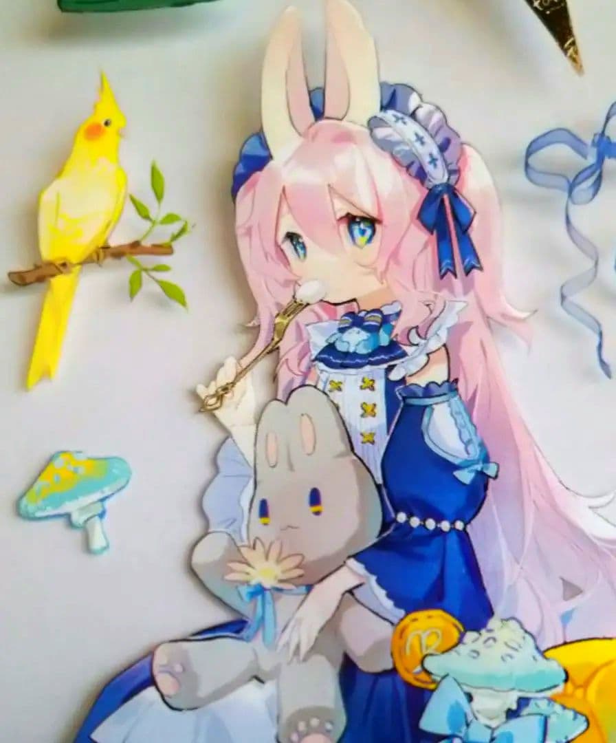 のこり１✩J18＃朝顔(PET)照妖鏡手帳切り売り海外人物マステケモ耳女の子