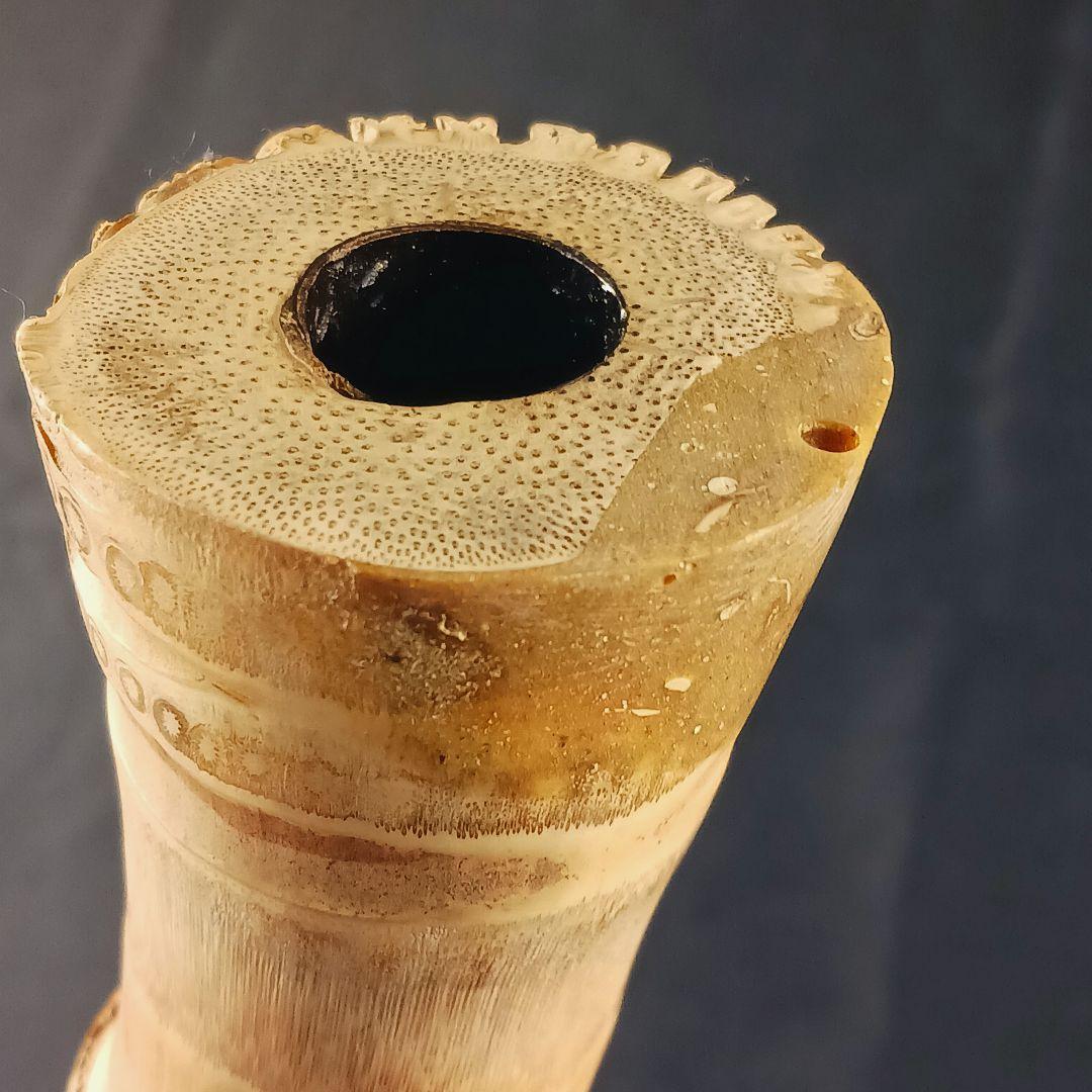 Y3110-8 琴古流 尺八 月童 銀三線 全長42.3㎝ 竹製