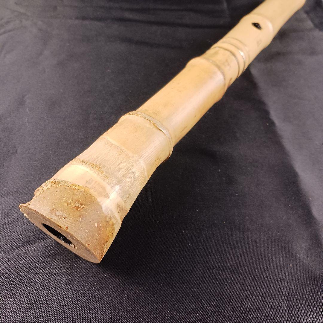 Y3110-8 琴古流 尺八 月童 銀三線 全長42.3㎝ 竹製