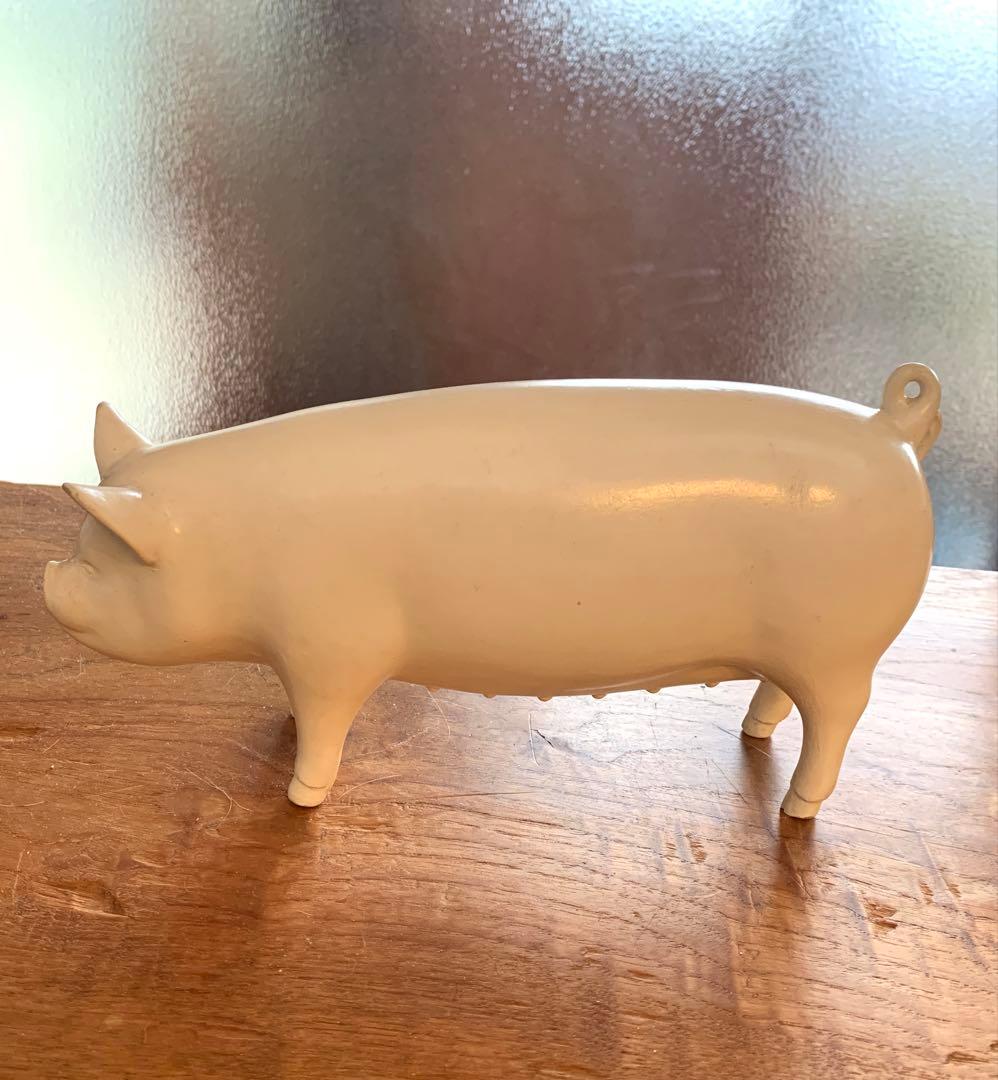 豚の陶器製フィギュリン　アンティーク蚤の市