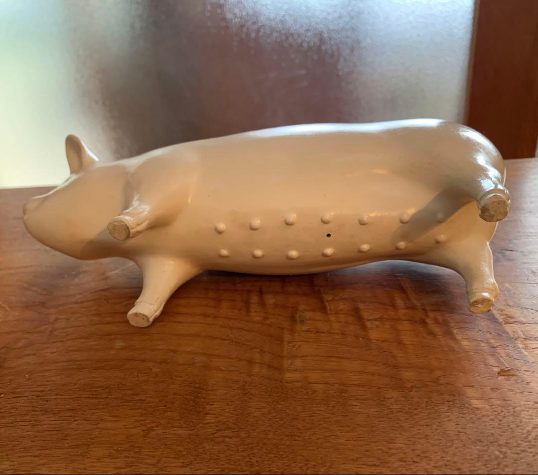 豚の陶器製フィギュリン　アンティーク蚤の市
