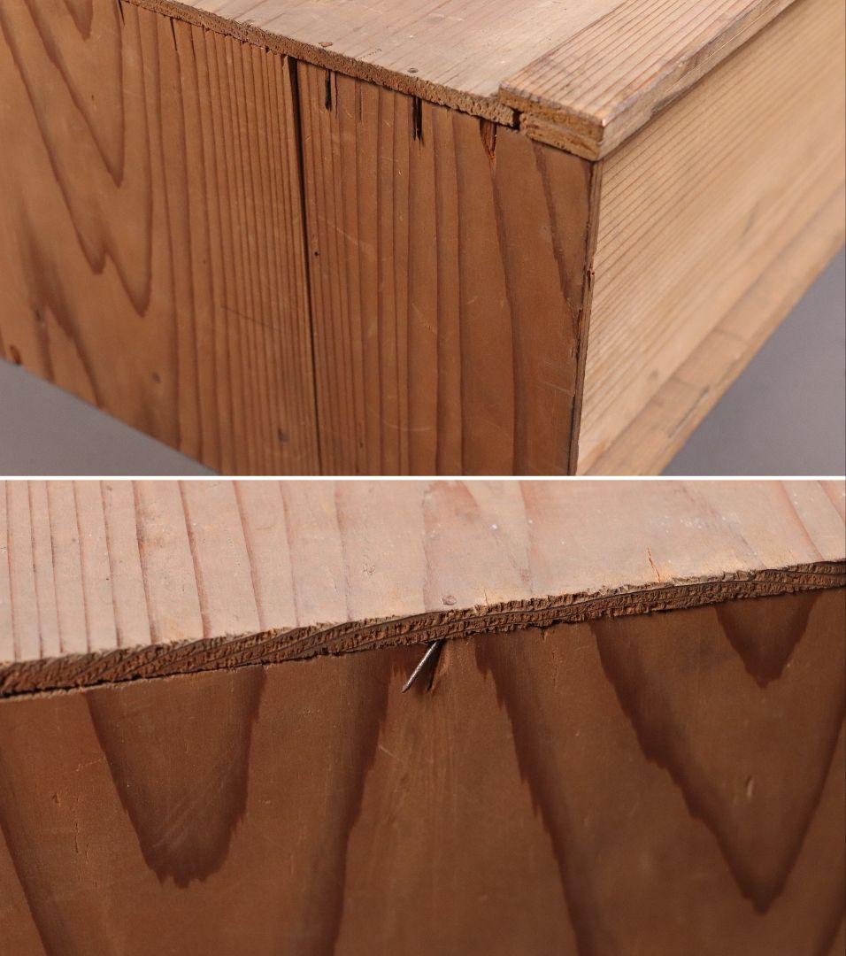 時代 桐蒔絵 黒塗 巻き足 平卓 花台 天然木 木箱入り 唐草【MA371】