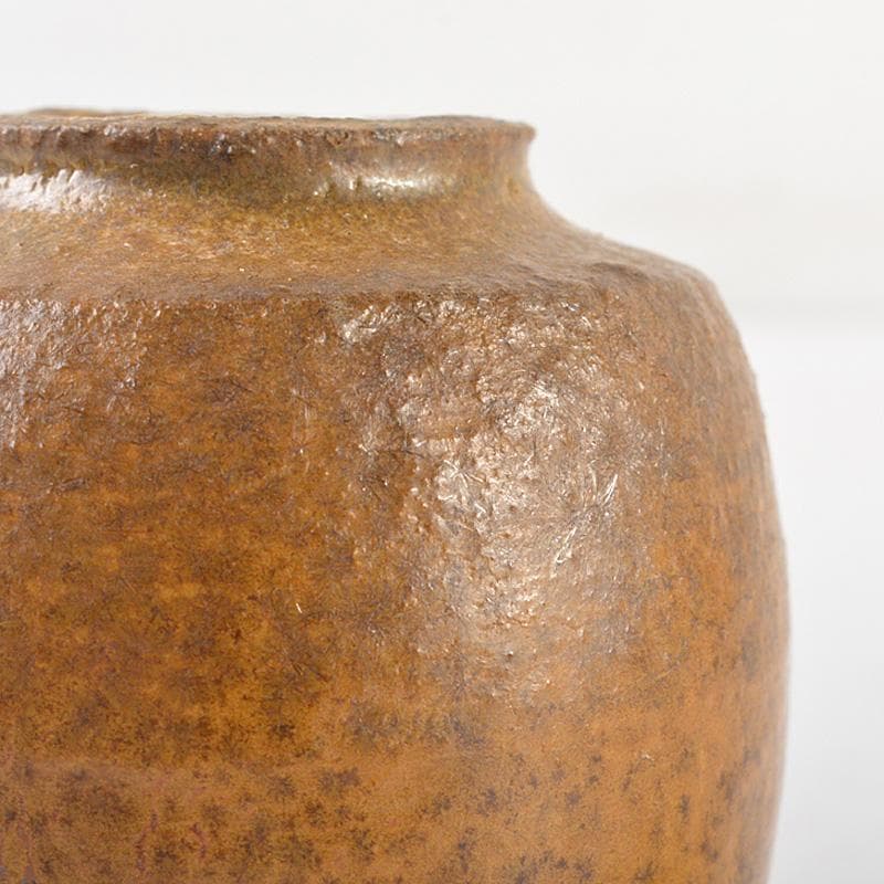 茶道具　琉球壺屋焼　琉馬作　茶入　仕覆付　共箱　V　R6102