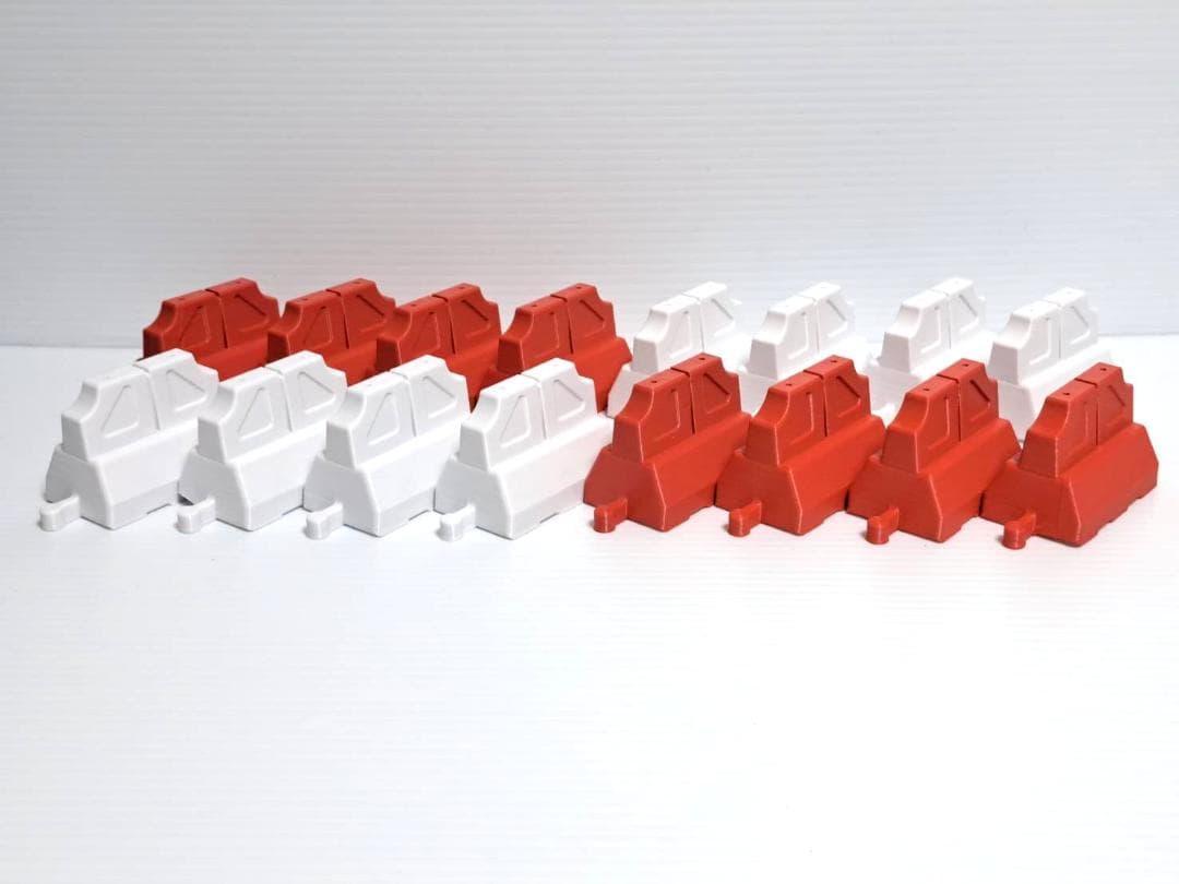 赤白バリケード　1/10RCサイズ　16個セット　WRC風　パイロン　ジオラマ