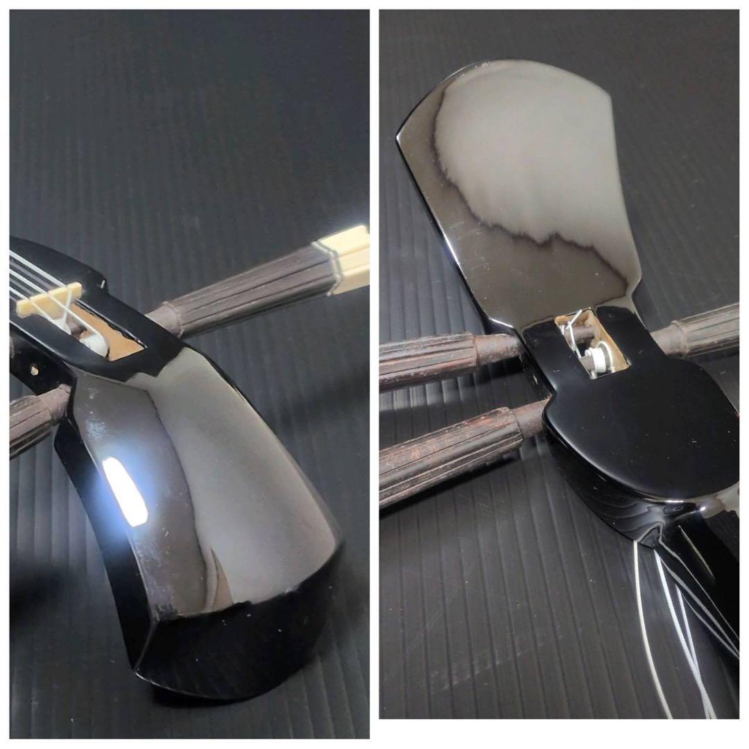 【本蛇皮・強化張り】三線 初心者安心 弦新品交換済 状態良好 沖縄 三味線