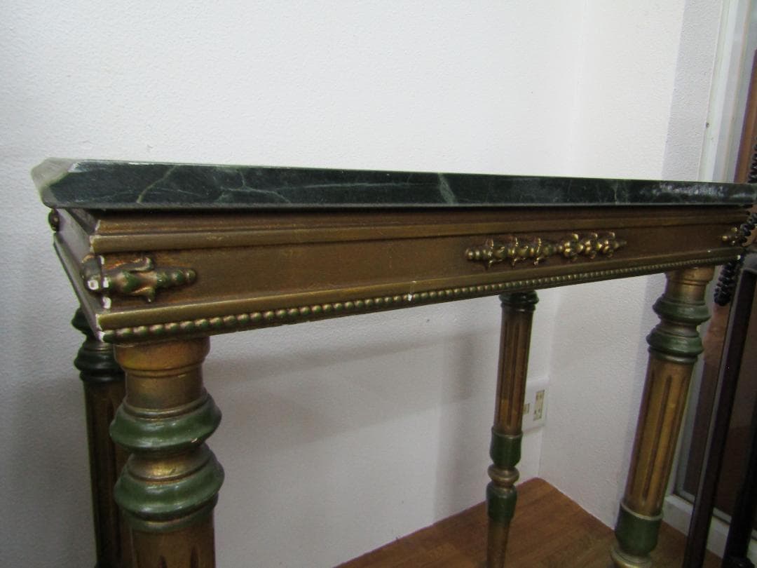 T*S様 クラシックスタイル テーブル グリーン大理石 アンティーク