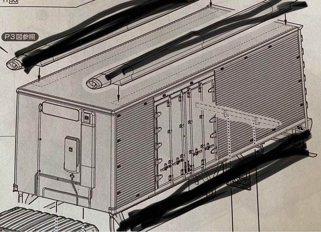 デコトラプラモデル　フジミ製日野レンジャー4Dヘッド　フレーム　箱セット