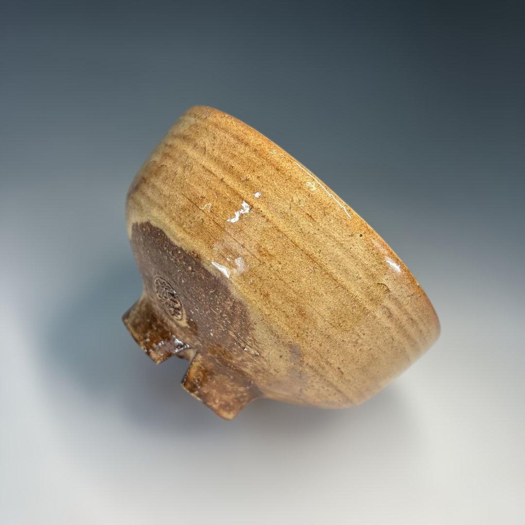 【中古品】十二代坂倉新兵衛造　萩四方茶碗（共箱）