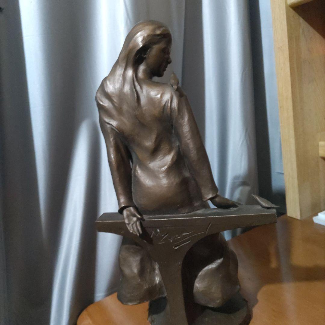 大道寺光弘ブロンズ製女性像 木もれびのなかで約35cm