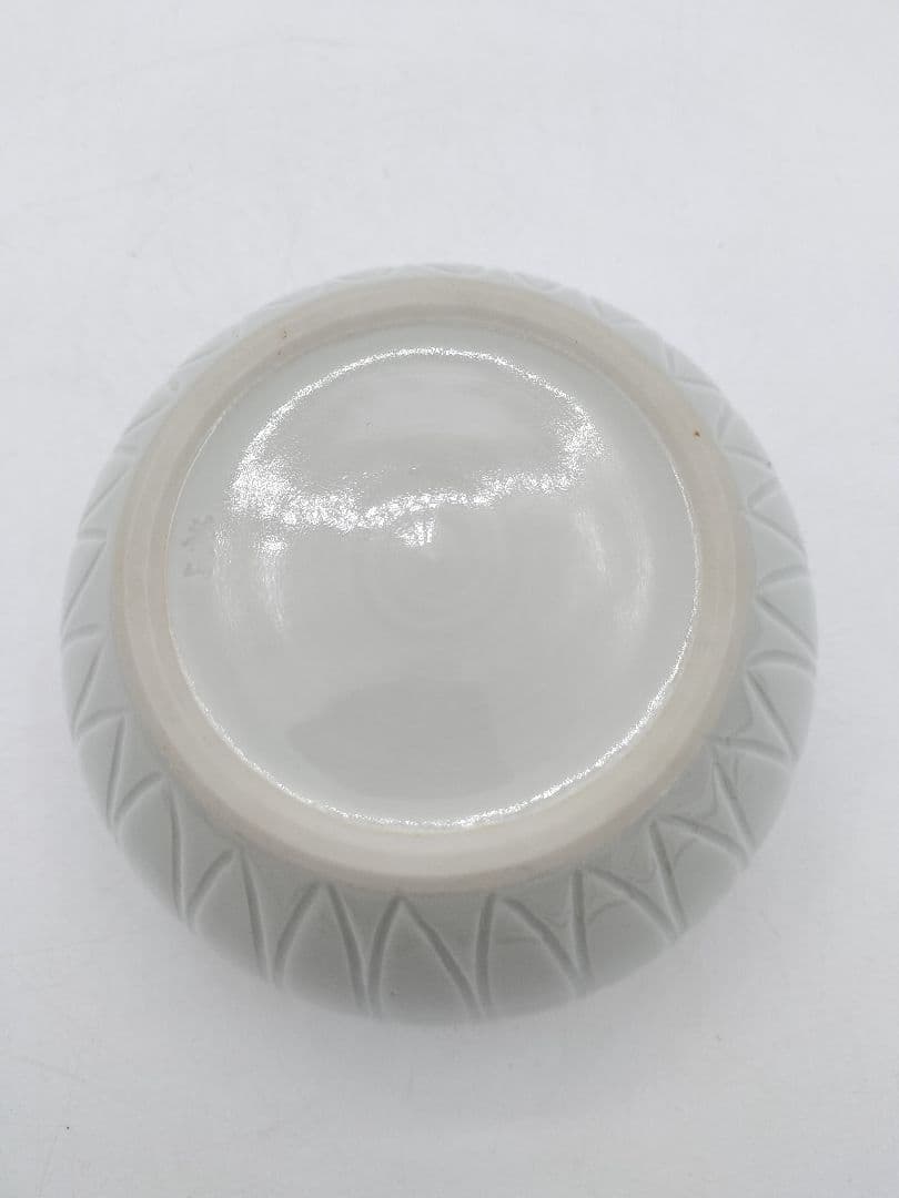 c582 建水 白磁菊割 加藤藤山 木箱 茶道具 古物