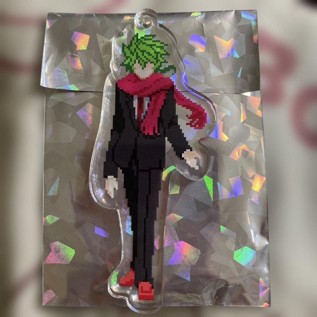 ピクセルアート アクリルキーホルダー　ミドリ