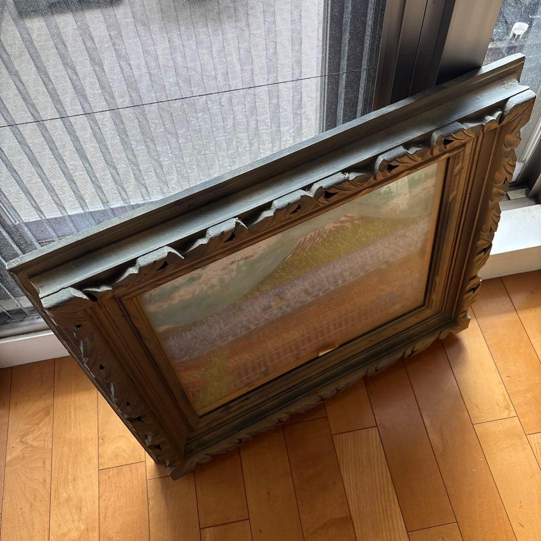 桜島　水彩画　作者不明