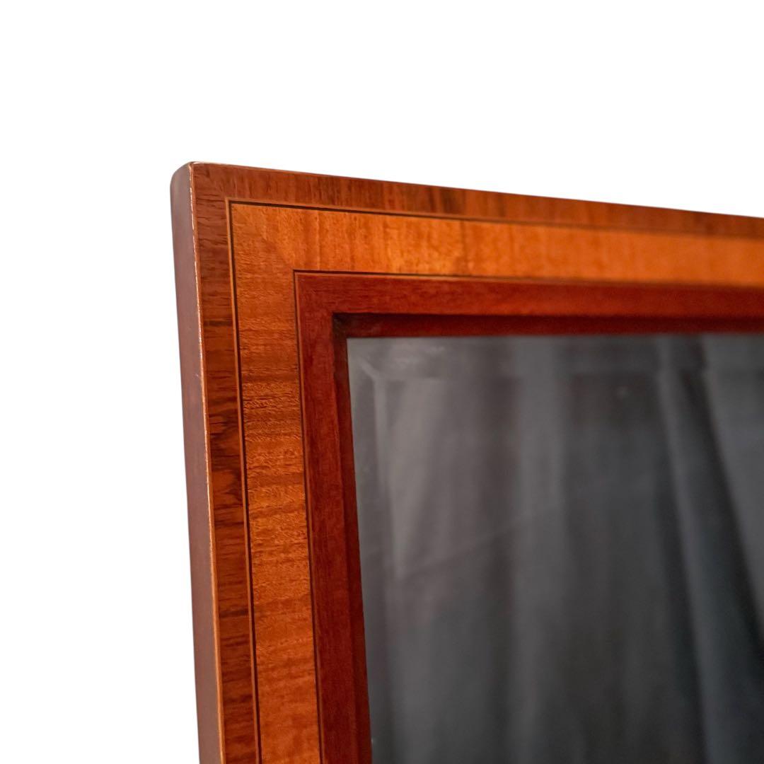 HR583 【希少アンティーク】マホガニー　ウッドウォールミラー