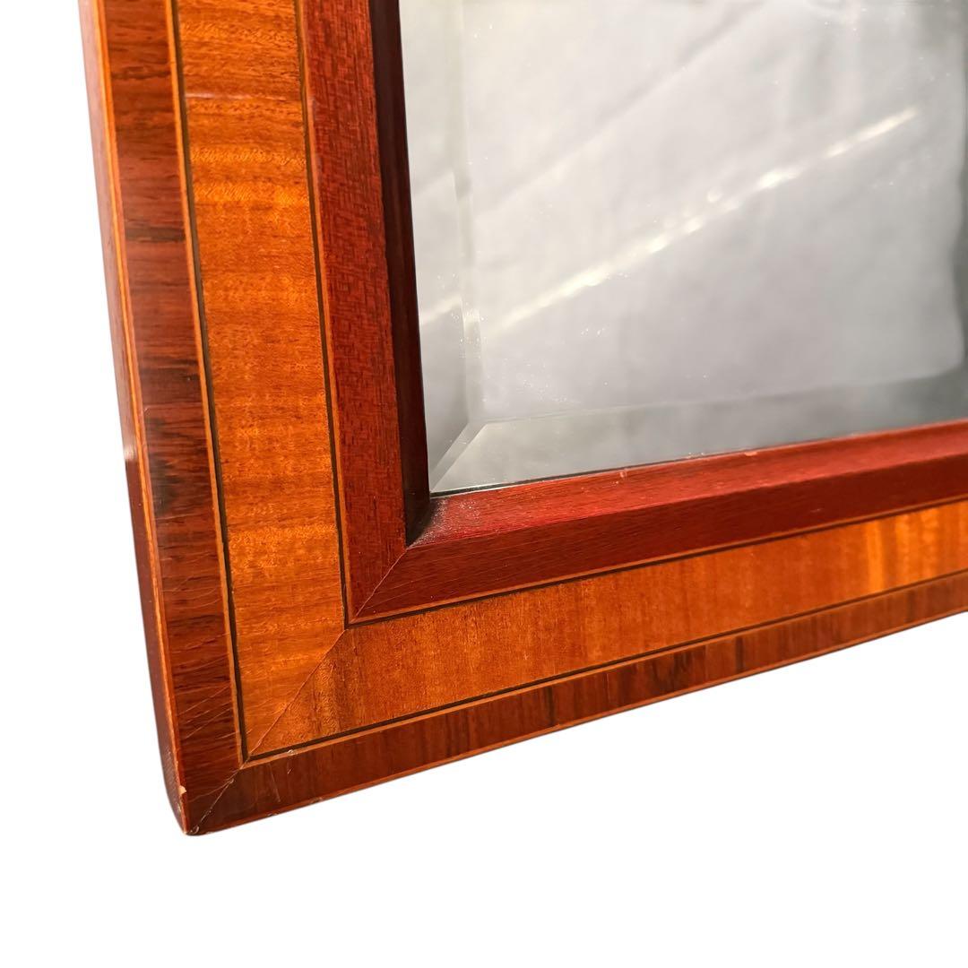 HR583 【希少アンティーク】マホガニー　ウッドウォールミラー
