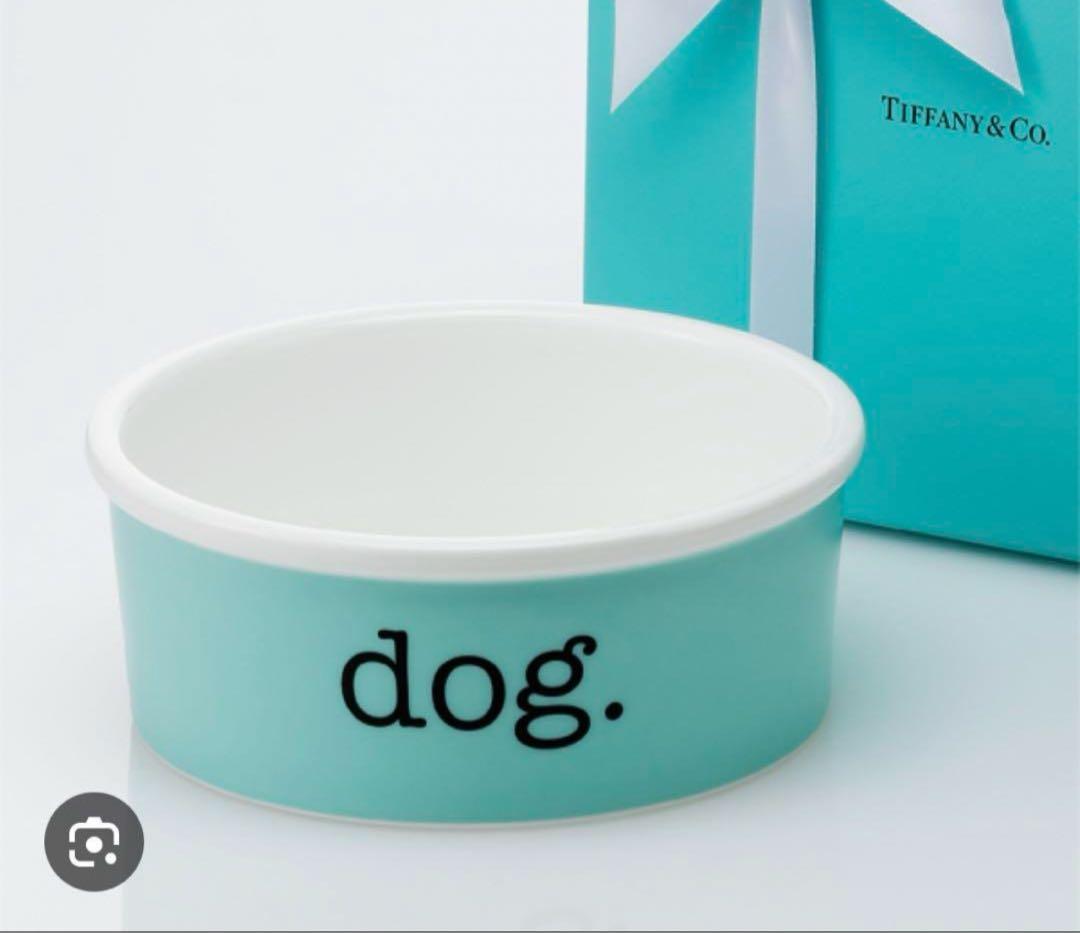 ティファニー ドッグ ボウル ボーンチャイナ フードボウル 餌入れ ラージ美品