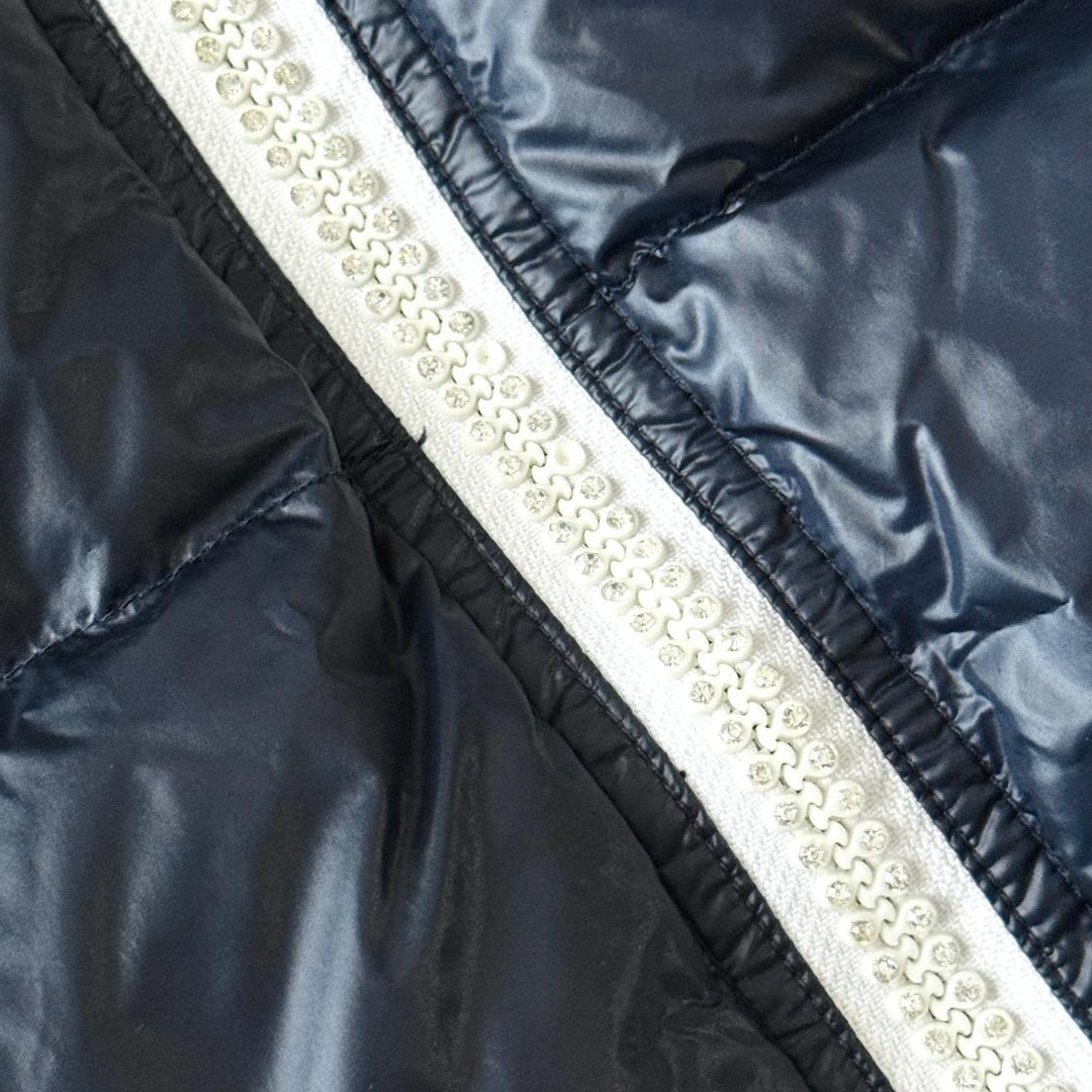 大きいサイズ✨マークアンドロナ ダウンベスト ラインストーン ファー 紺 XL