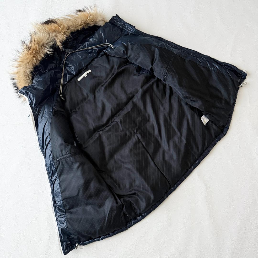 大きいサイズ✨マークアンドロナ ダウンベスト ラインストーン ファー 紺 XL