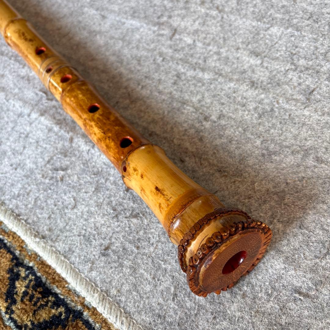 254尺八　真山銘⭐️一尺九寸管　歌口金巻き真山銘ニ印