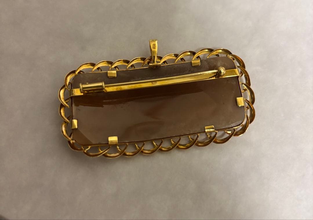 K18 カメオブローチ ペンダントトップ