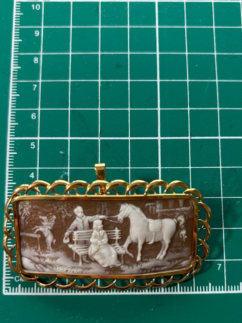 K18 カメオブローチ ペンダントトップ