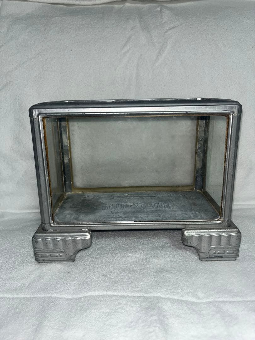 アンティーク ガラスディスプレイケース　ブリキ製水槽　古道具